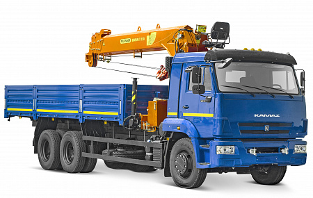 Бортовой автомобиль 6586-322-01 с КМУ PALFINGER INMAN IT-150 на шасси КАМАЗ-65117