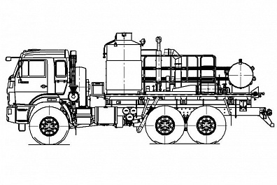 Агрегат для депарафинизации скважин АДПМ 12/150 УЗСТ 6891-10 на шасси КАМАЗ-43118