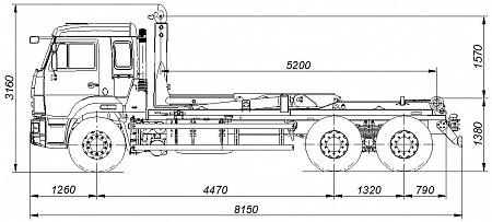 Автомобиль 658607-2030-09 c крюковым погрузчиком